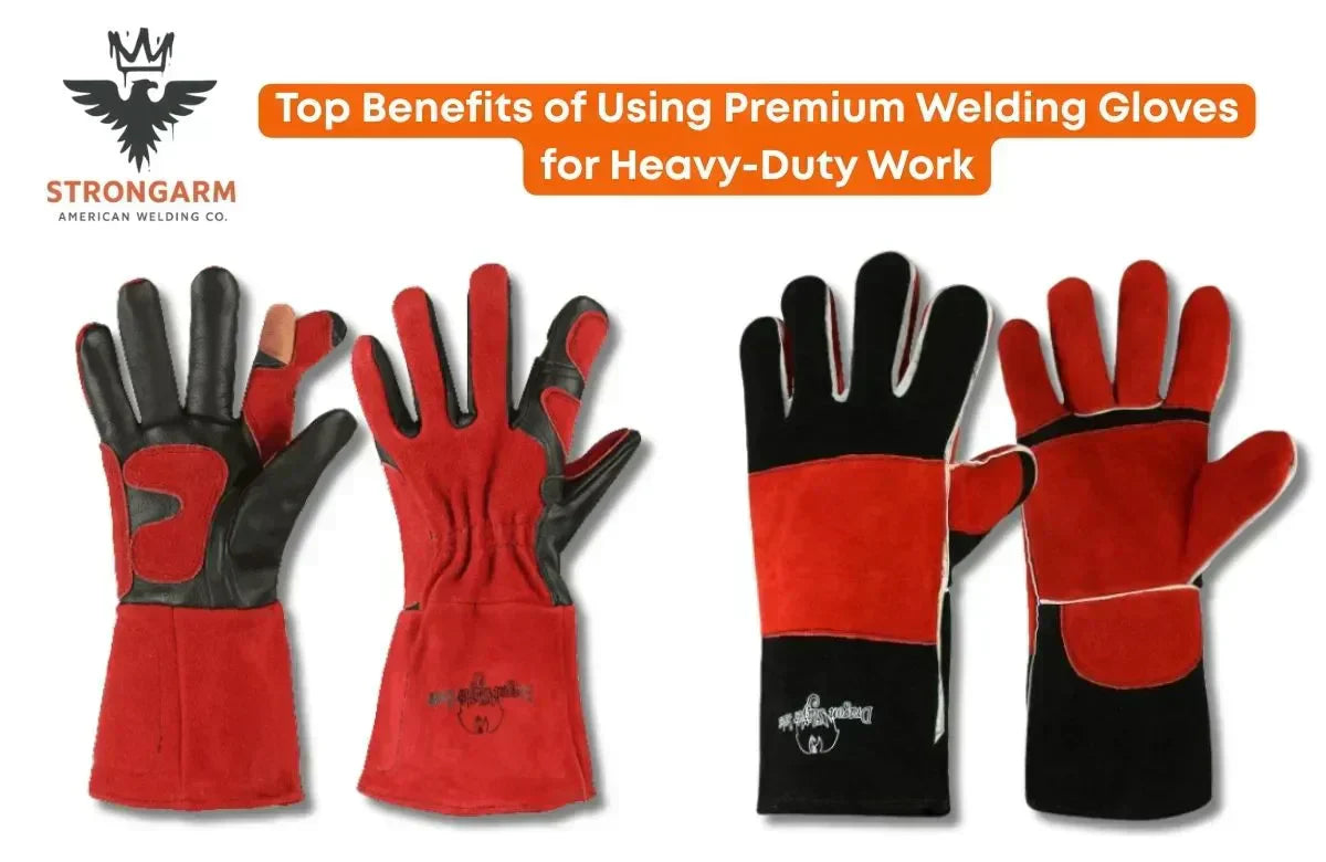 Premium welding gloves designed for heavy-duty work, offering heat resistance, durability, and superior hand protection