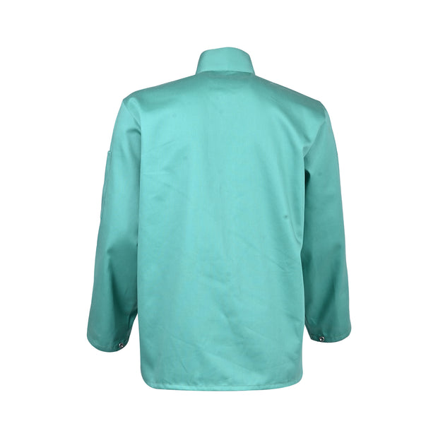 Strongarm Welding Jacket Green Arc-Rated Work Jacket with 9oz FR Cotton Satin and Buttoned Sleeves 30" Men & Women