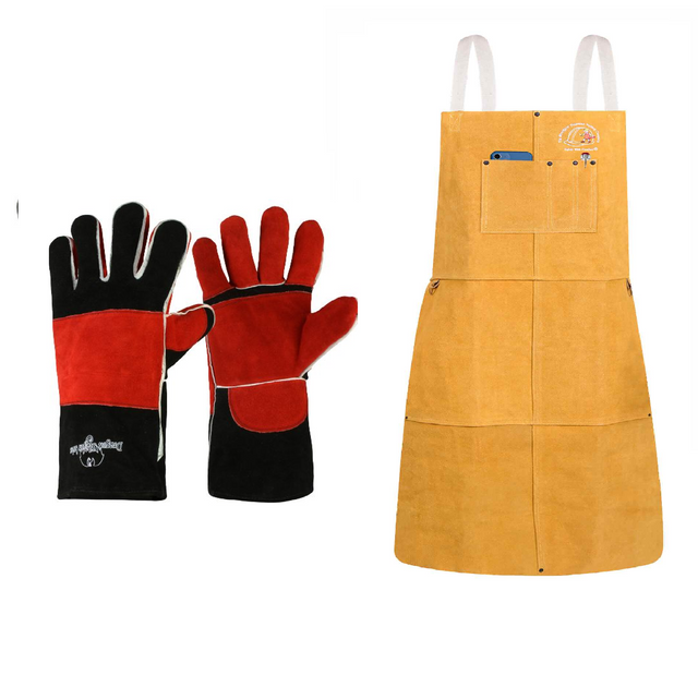 Industrial Heat Defense Bundle - OG-2 Leather Apron and Destroyer Gloves set