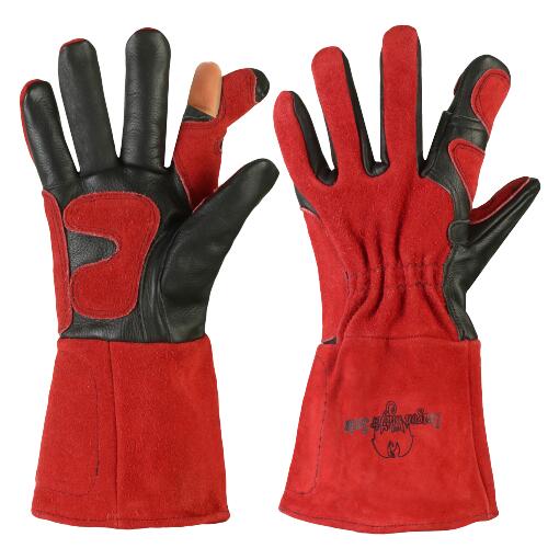Premium MIG/TIG RM-01 Free-Finger leather welding gloves with removable finger design