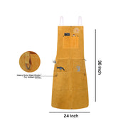 Premium Leather Welding Apron with 7-Pockets For Men & Women