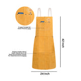 Leather welding apron adjustable cross-back straps with buckle