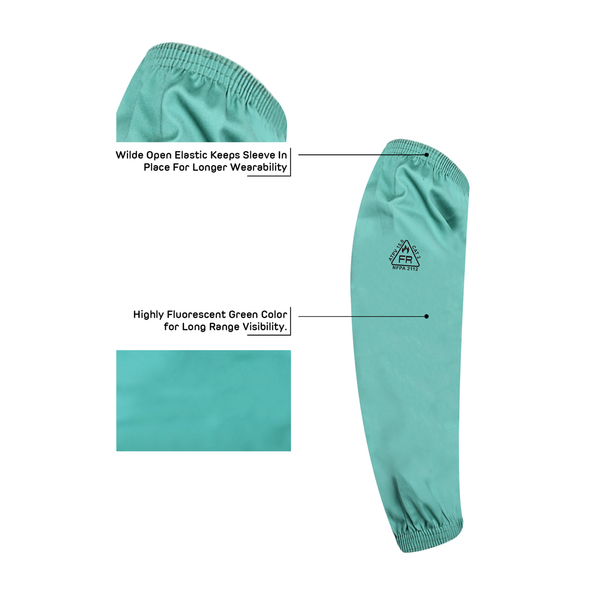 Flame-resistant welding sleeves arm protection - side view