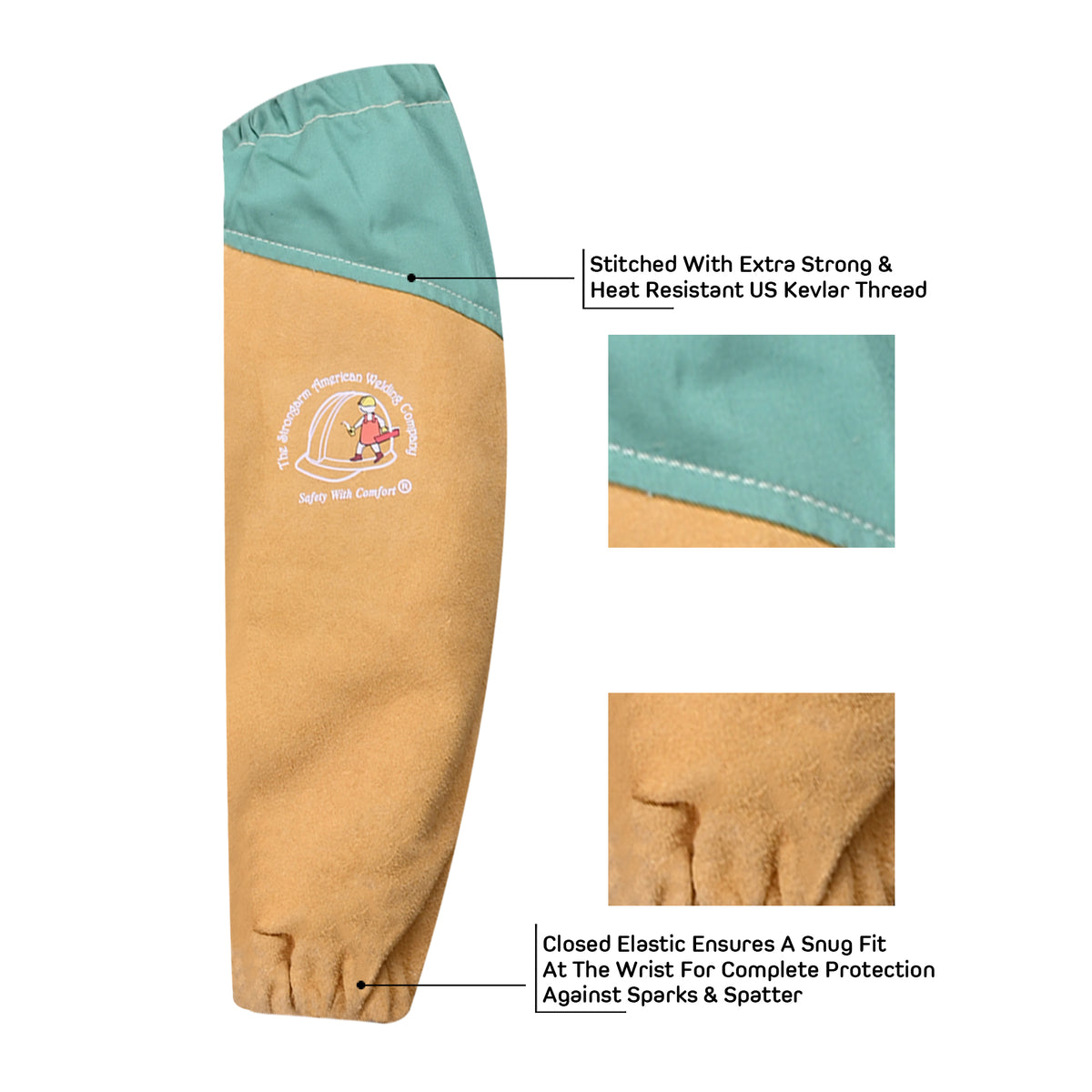 18 Inch Hybrid Welding Sleeves - Worn on Arms - Heat and Spark Protection