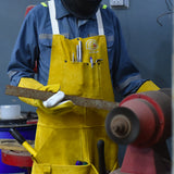 FR Leather Welding Apron - Adjustable Straps - Comfortable Fit