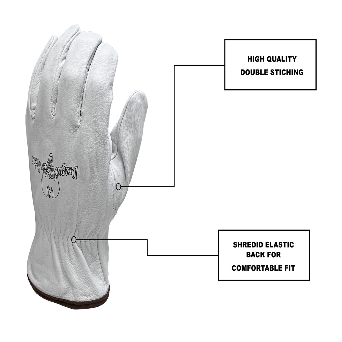Elastic back design for comfortable fit on driver gloves