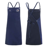 X-Tech BF-1 FR Cotton Blue Welding Apron 36 inch with adjustable cross-back straps and oversized front pockets