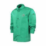 Professional green FR welding jacket 30 inch work coat - front view